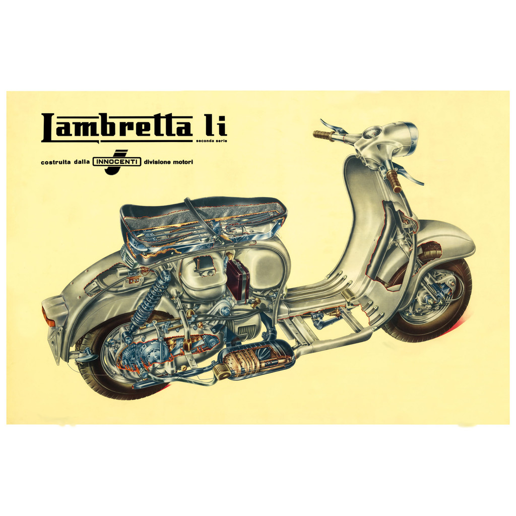 โปสเตอร์รถ Lambretta Classic แลมเบรตต้า คลาสสิก รับทำโปสเตอร์ รับทำกรอบตามขนาด