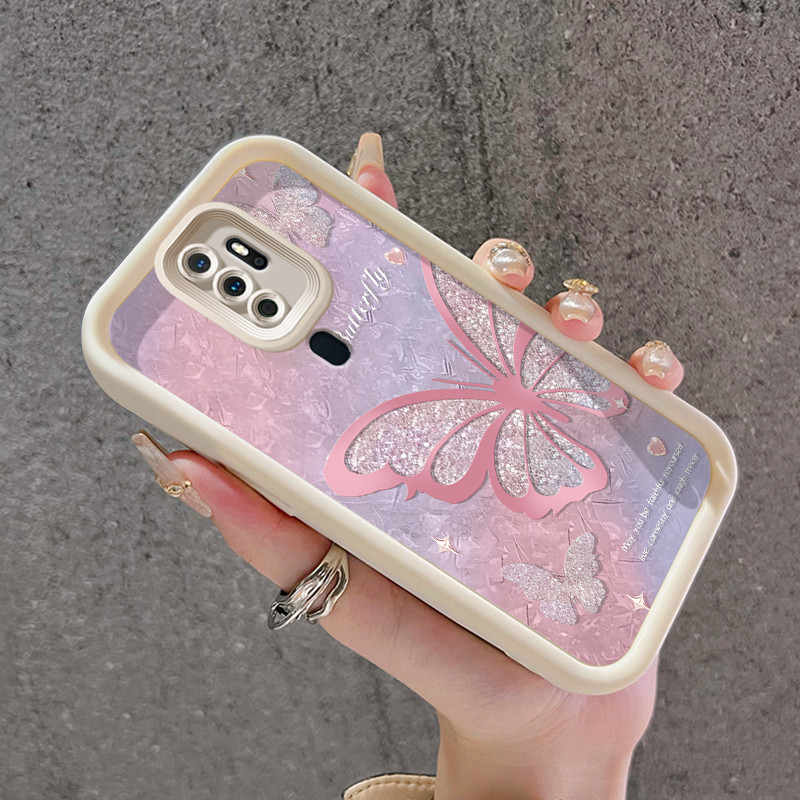 เคสสำหรับ OPPO A5 2020 OPPO A9 2020 เคสโทรศัพท์ทนต่อการขีดข่วนและกันกระแทกซิลิโคนอ่อนดีไซน์สวยผีเสื้อเป็นประกาย