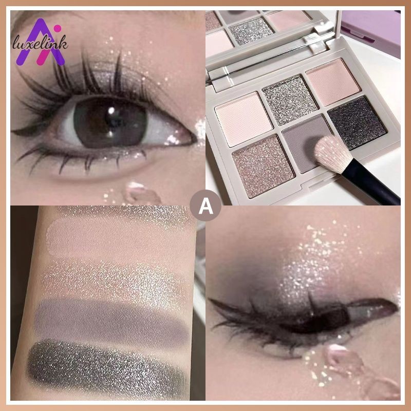 luxelinkSix Colours Eye Shadow Plate ความอิ่มตัวต่ํา Matte Eye Shadow Plate อายแชโดว์ที่ละเอียดอ่อน