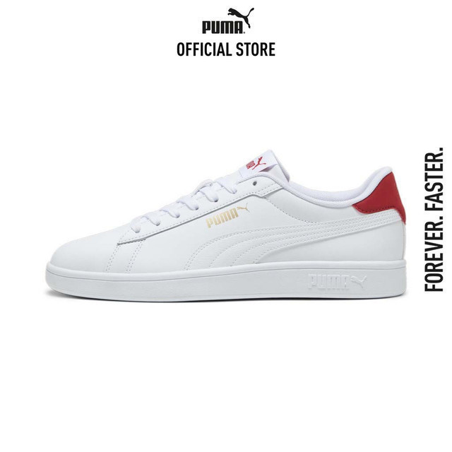 PUMA BASICS - รองเท้าผ้าใบ Smash 3.0 L สีขาว - 39098717