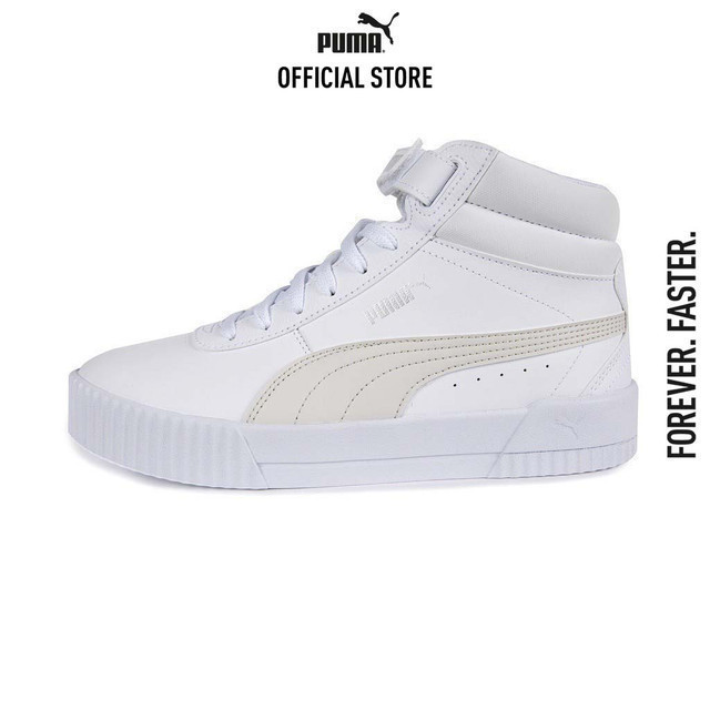 PUMA BASICS - รองเท้ากีฬาผู้หญิง Carina Mid สีขาว - 37323310