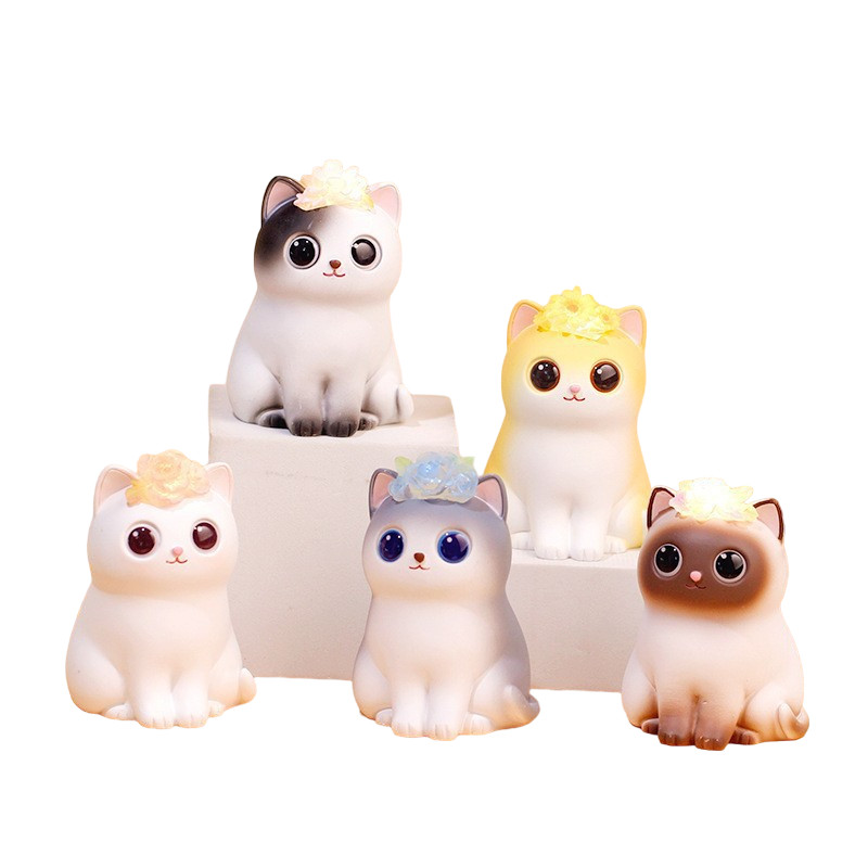 แมวกุหลาบส่องแสง 4design กดเปิดไฟได้ แถมถ่านในกล่อง งานดี ส่งจากประเทศไทย
