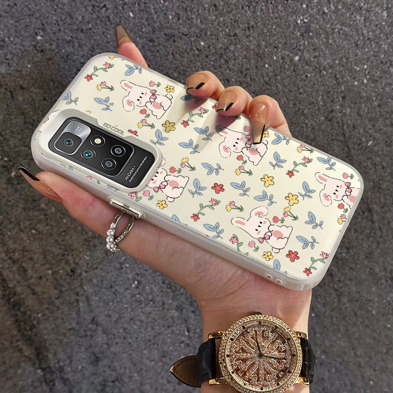 เคสสำหรับ Xiaomi Redmi 10 Prime 10C 12C 11A POCO C55 เคสป้องกันเคสมือถือโปร่งแสงกระต่ายหมี
