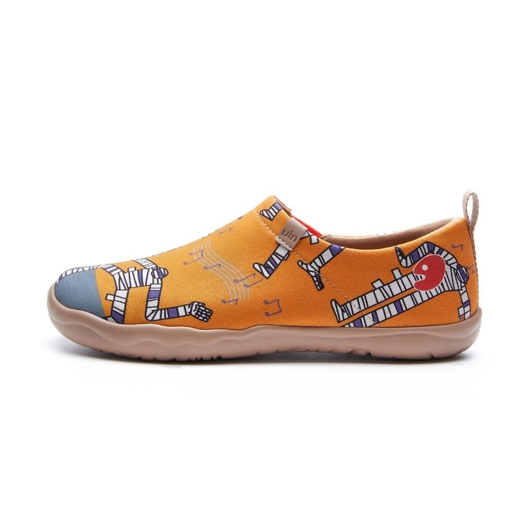 UIN ผู ้ หญิงแฟชั ่ นอียิปต ์ Journey รองเท ้ าผ ้ าใบทาสีผ ้ าใบ Slip-On รองเท ้ าเดินทางสุภาพสตรี