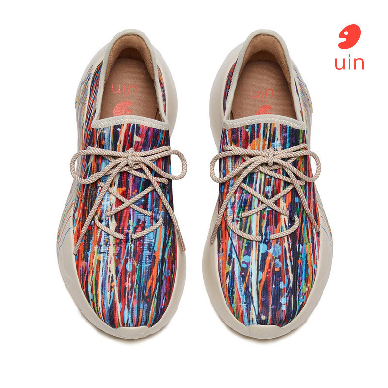 UIN San Sebastian2 รองเท้าผ้าใบแฟชั่นสตรี KNITS Slip on รองเท้าวิ่ง สะดวกสบาย Sneakers