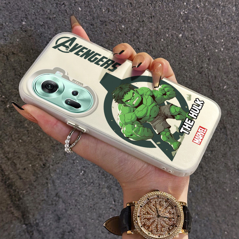 เคสสำหรับ OPPO Reno 11 5G Reno 10 5G Reno 10 Pro 5G Reno 8T 5G เคสแข็งกันแรงกระแทก TPU ลายการ์ตูนฮัลค์เคสโทรศัพท์โปร่งใส