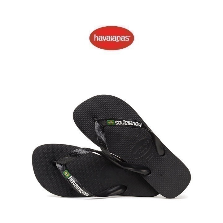 HAVAIANAS รองเท้าแตะ Brasil Logo Flip Flops BLACK 41108501069U_C3BKXX