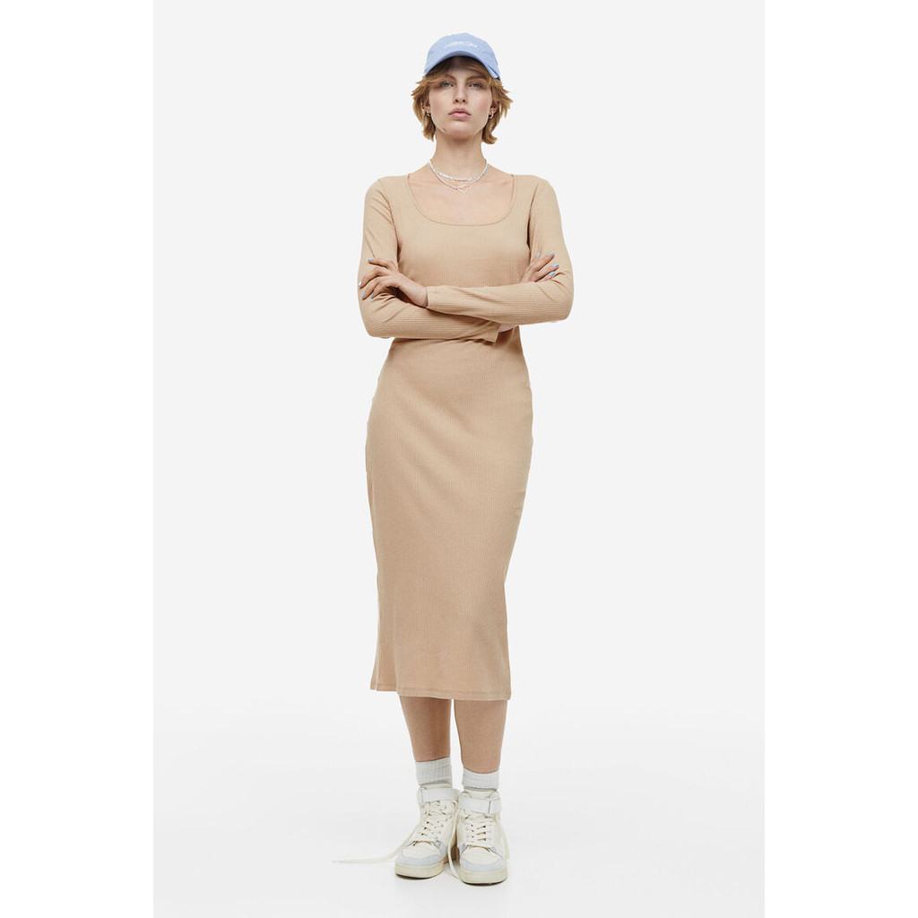H&M Woman Ribbed bodycon dress 1152304_1