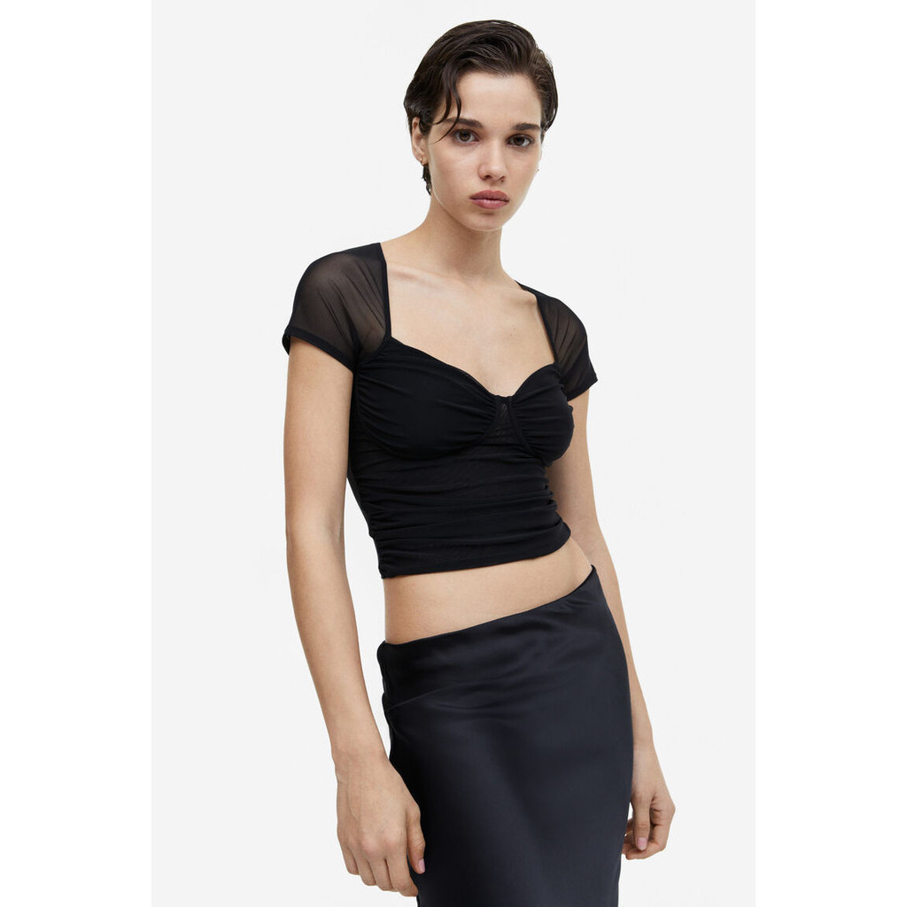 H&M Woman Gathered bustier top 1147686_1