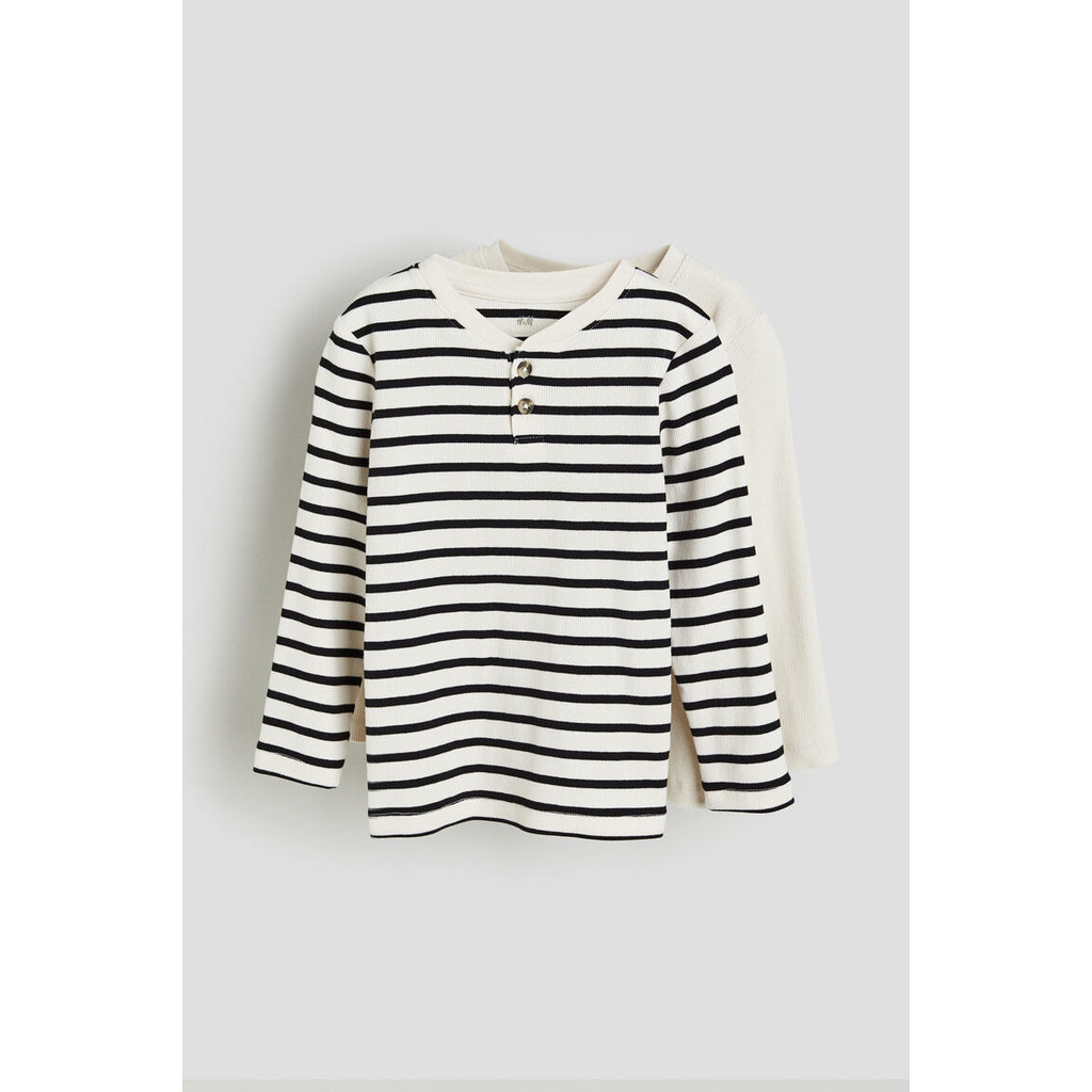 H&M Boy 2-pack ribbed Henley tops 1225669_1