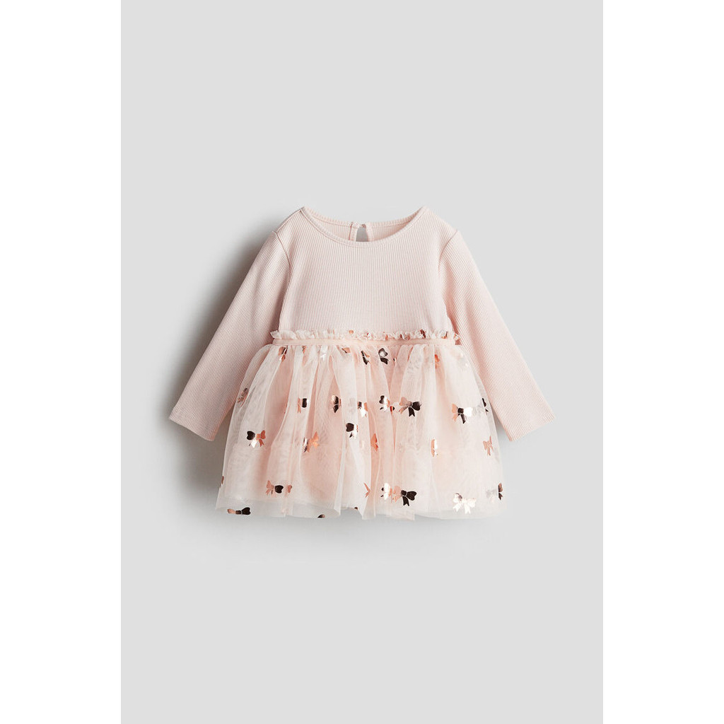 H&M Girl Tulle-skirt jersey dress 1246843_1