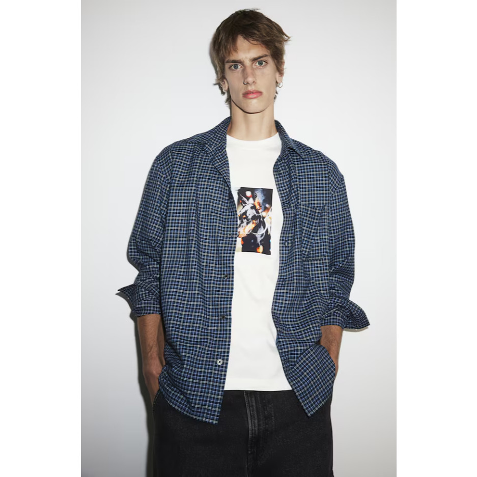 H&M Man Loose Fit Printed T-shirt 1229321_1