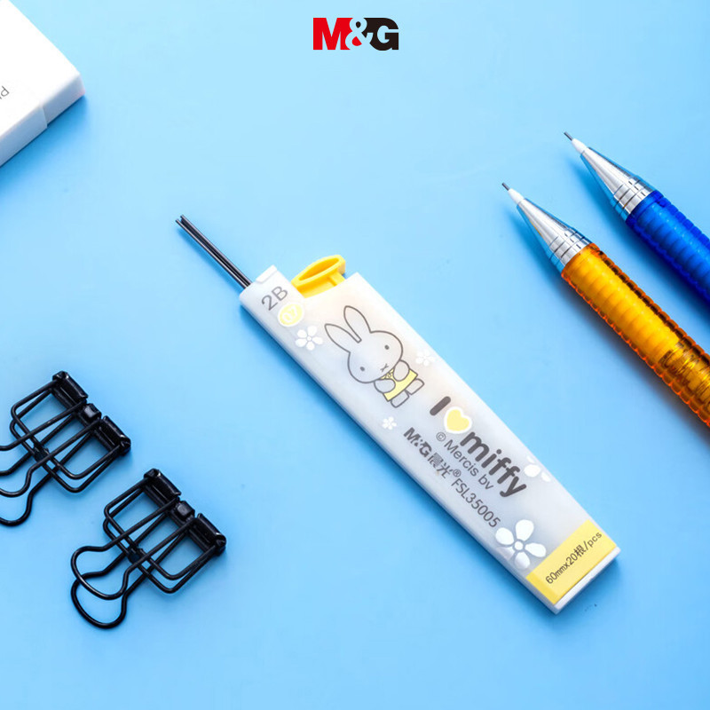 M&g เครื่องเขียนเรซินตะกั่ว HB 2B ดินสออัตโนมัติเปลี่ยนตะกั่วไม่ง่ายที่จะ Break 0.5 มม.0.7 มม.นักเรียนสอบวาดดินสอตะกั่วเครื่องเขียน MO