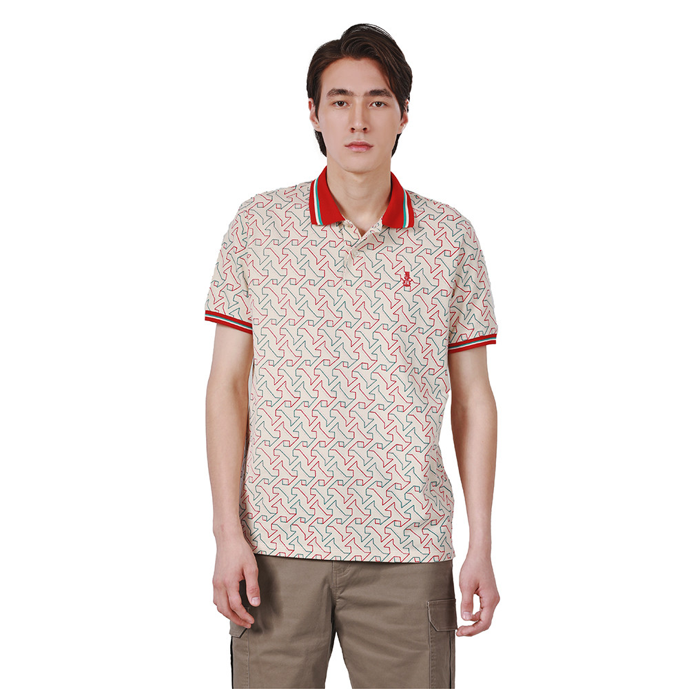 John Henry เสื้อโปโลผู้ชาย ทรงเข้ารูป รุ่น JH F624MPLSM48 - สีเบจ