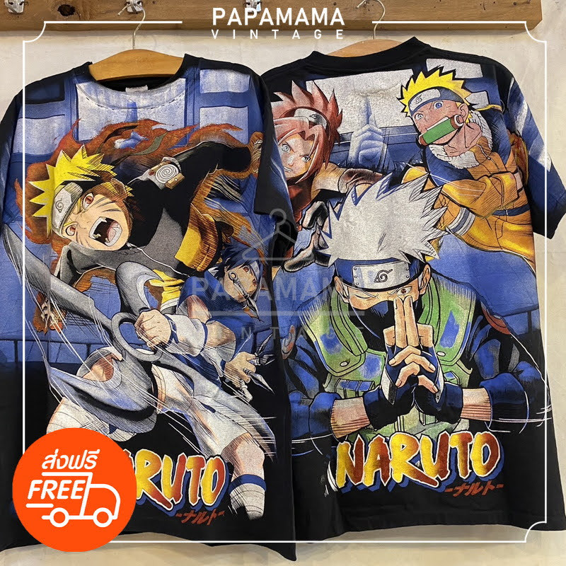 [ NARUTO ] OVP tag Bootleg เสื้อการ์ตูน นารูโตะ เสื้อวินเทจ papamama vintage shirt