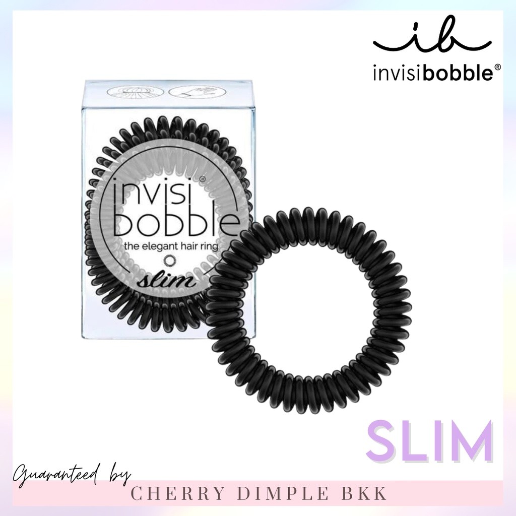 🍒ของแท้·ส่งไว·ถูก🍒INVISIBOBBLE รุ่น SLIM สี "True Black" / ยางรัดผม เยอรมัน ยางมัดผม invisibobble แท