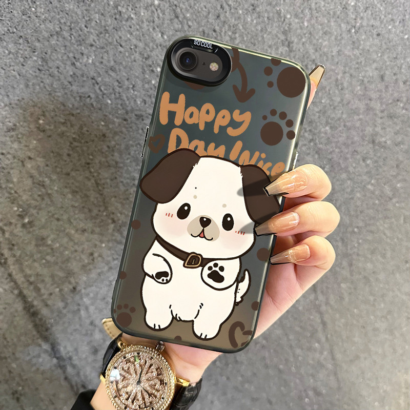 เคสสำหรับ iPhone 6 Plus 6s Plus 7 Plus 8 Plus SE 2020 X Xr Xs Max เคสคู่เคสโทรศัพท์สุนัขสัตว์เลี้ยงเปลือกแข็งบางเฉียบ
