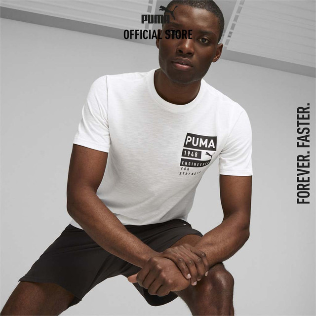 PUMA TRAINING - เสื้อยืดออกกำลังกายผู้ชาย สีขาว - 52419902