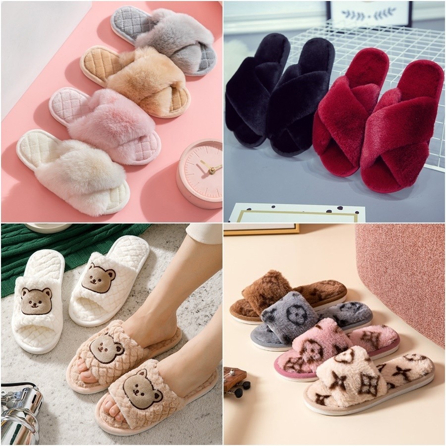 บวกเพิ่ม1ไซส์ รองเท้าใส่ในบ้าน Slipper รองเท้าขนเฟอร์ ขนนุ่มมาก​ แก้รองช้ำ ใส่สบายเท้า