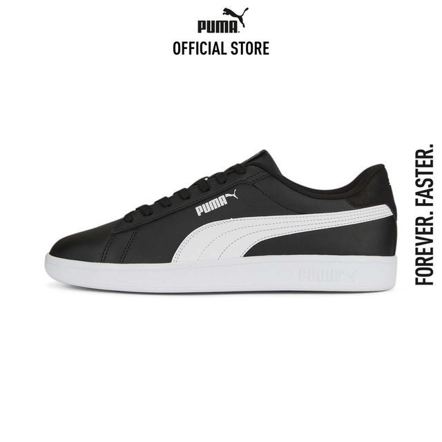 PUMA BASICS - รองเท้าผ้าใบ Smash 3.0 L สีดำ - 39098704