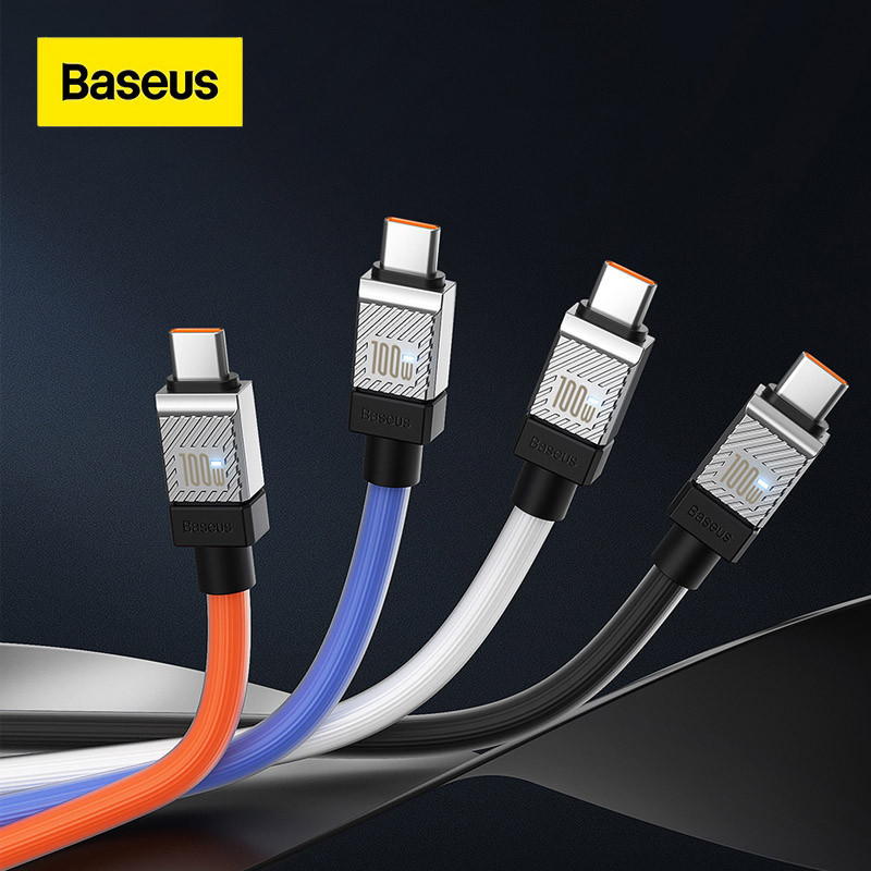 Baseus สายชาร์จ USB C เป็น USB C 100W PD ชาร์จเร็ว สําหรับ MacBook iPad Air 5 Pro 2021 Galaxy S22 S2