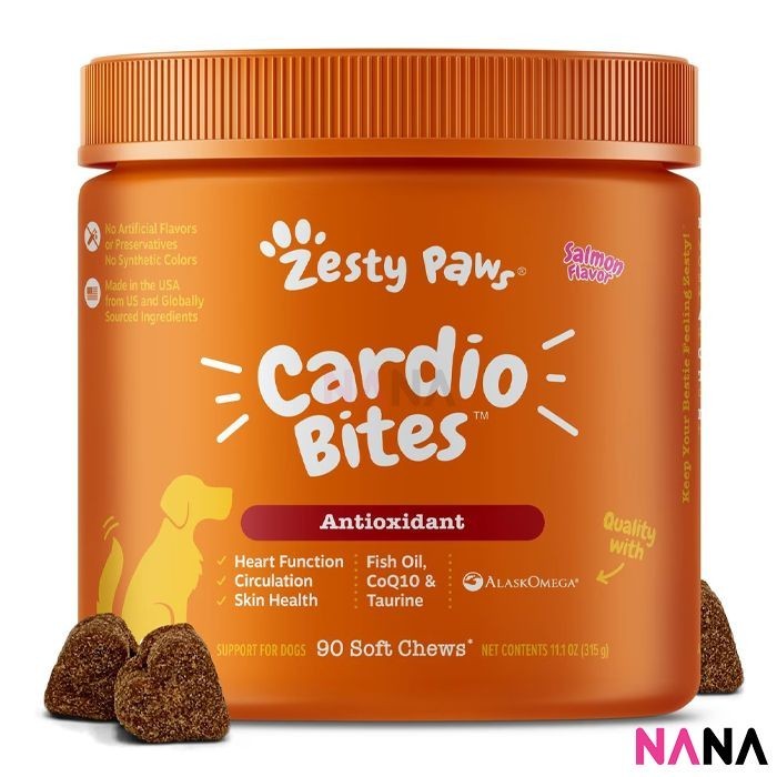 Zesty Paws Cardio Bites - Salmon Flavor 90 Soft Chews (EXP:01 2027)