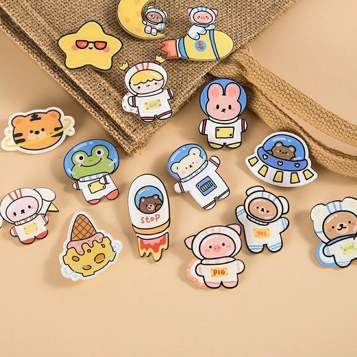 poppyjoy 1บาท เข็มกลัด ลายการ์ตูน สัตว์ อะคริลิค เลือกลายได้ น่ารัก สไตล์ญี่ปุ่น และเกาหลี เด็กนักเรียนสำหรับผู้หญิง