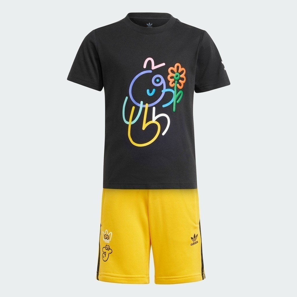 adidas ไลฟ์สไตล์ ชุดเสื้อยืดและกางเกงขาสั้น adidas x James Jarvis เด็ก สีดำ II0839