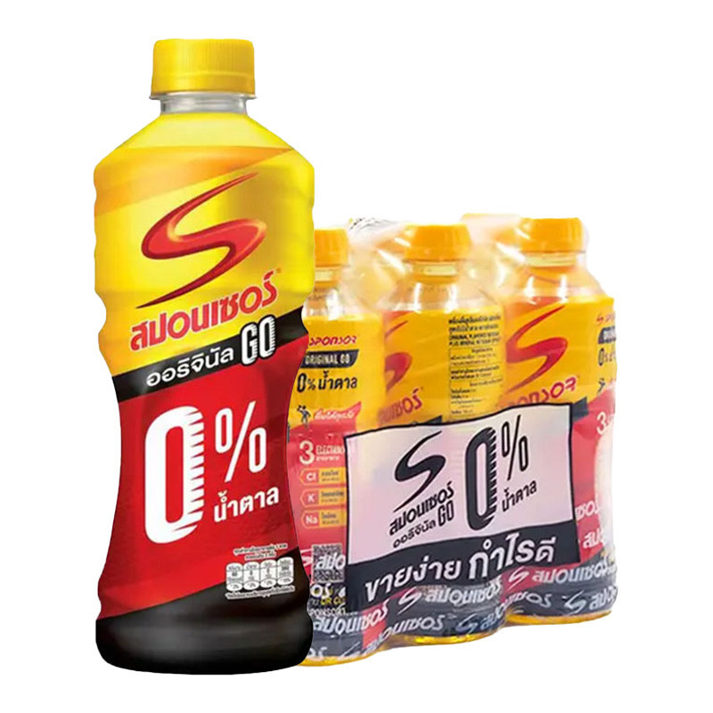สปอนเซอร์ โก เครื่องดื่มชูกำลัง ออริจินัล น้ำตาล 0% 420 มล. x 6 SPONSOR Go Energy Drink Original No Sugar 420 ml x 6