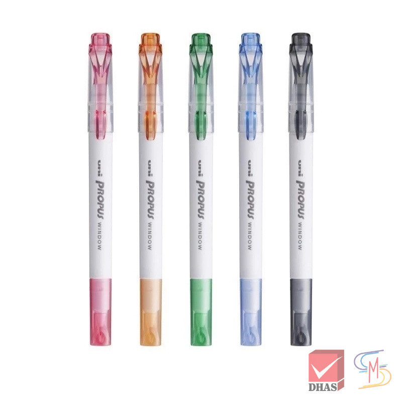 Uni ปากกาไฮไลท์ ปากกาเน้นข้อความ 2 หัว Propus Window PUS-103T (Smoke) จำนวน 1 ด้าม