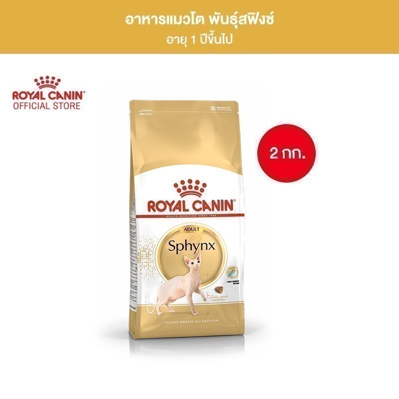 Royal Canin Sphynx Adult 2kg อาหารเม็ดแมวโต พันธุ์สฟิงซ์ อายุ 1 ปีขึ้นไป (Dry Cat Food, โรยัล คานิน)