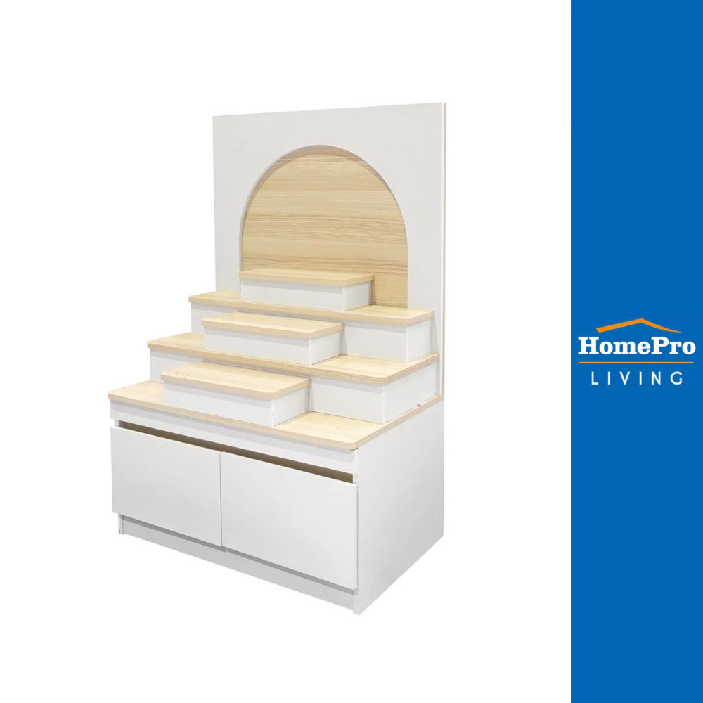 [จัดส่งพร้อมประกอบ] HomePro ตู้พระ PSP-9359 PEARL 80 ซม. สี PINE OAK/ขาว แบรนด์ FURDINI ลิ้นชัก เก็บ ของ