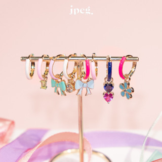 JPEG - Colorful Hoop Earring (Enamel) เฉพาะห่วงเปล่า