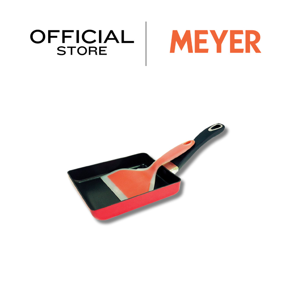 Meyer รุ่น Cooking for me กระทะไข่ม้วน เคลือบผิวลื่น พร้อมตะหลิวซิลิโคน 13x18 CM.(15009-C)