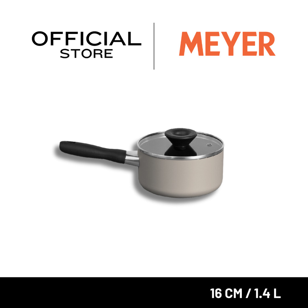 MEYER Bauhaus หม้อมีด้ามจับ ขนาด 16 ซม./1.4 ลิตร พร้อมฝา Saucepan (13762-TE12)