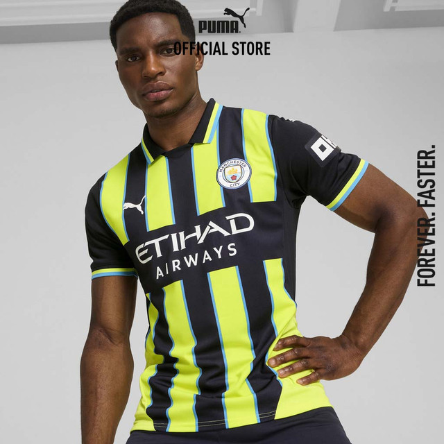 PUMA FOOTBALL - เสื้อเจอร์ซีย์ชายชุดเยือนทีม Manchester City ฤดูกาล 24/25 สีฟ้า 77508602