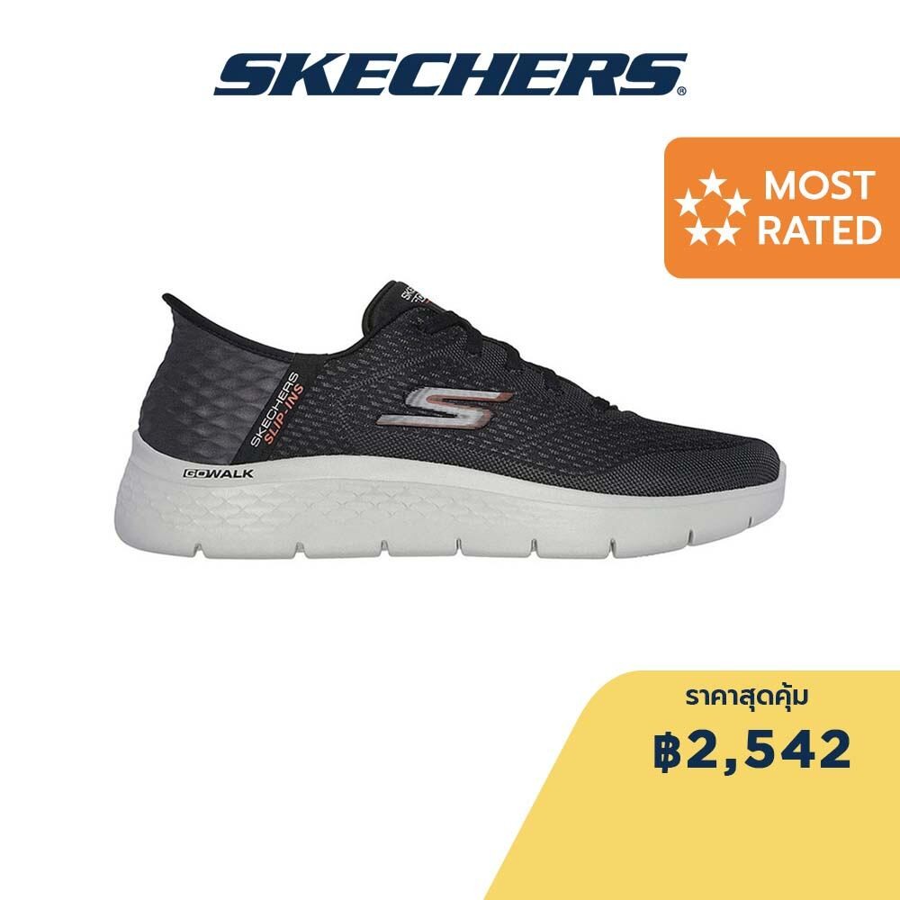 Skechers สเก็ตเชอร์ส รองเท้าผู้ชาย Men Slip-ins GOwalk Flex New World Walking Shoes - 216505-BKOR Air-Cooled Memory Foam