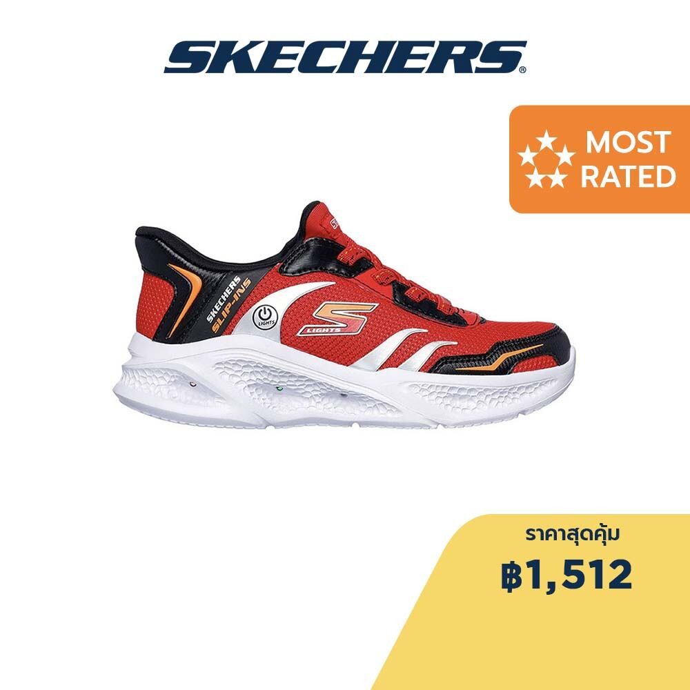 Skechers สเก็ตเชอร์ส รองเท้าเด็กผู้ชาย Boy Skech Meteor-Lights Shoes - 403848L-RDBK - Air-Cooled Memory Foam