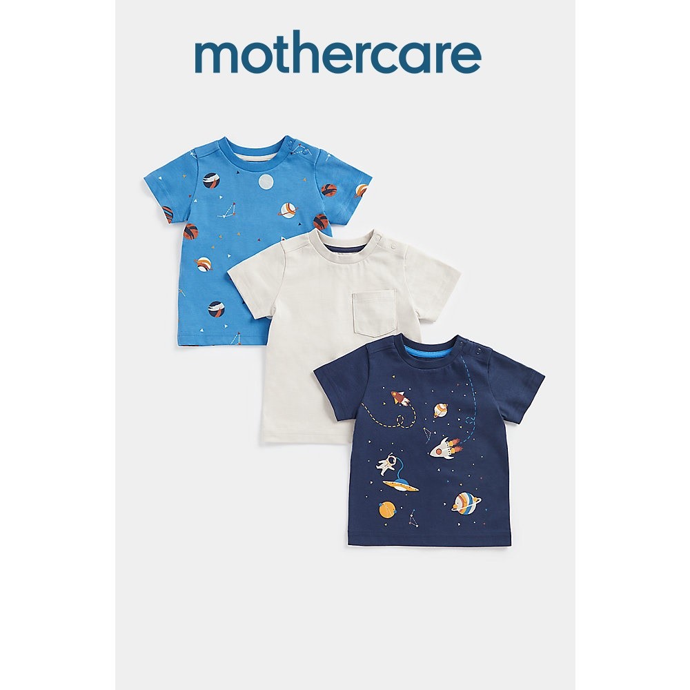 เสื้อยืดเด็กผู้ชาย Mothercare Space T-Shirts - 3 Pack FC549