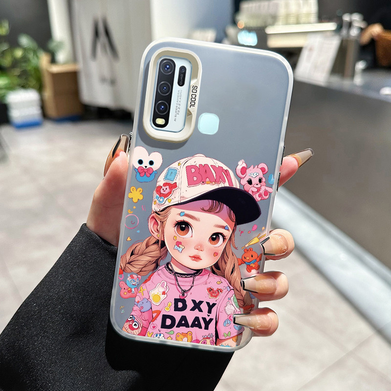 เคสสำหรับ VIVO Y50 Y30 Y30i Y51 2020 Y51A 2021 Y31 2021 Y53s Y33 เคสป้องกันเคสมือถือโปร่งแสงผู้หญิงสีสันสดใส