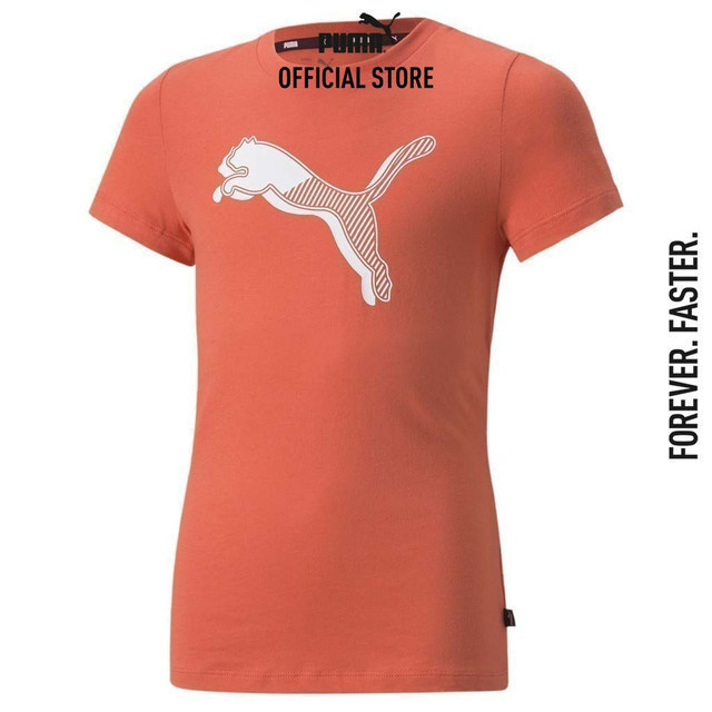 PUMA KIDS - เสื้อยืดเด็กโตลายกราฟิก PUMA Power Graphic สีชมพู - 67019735