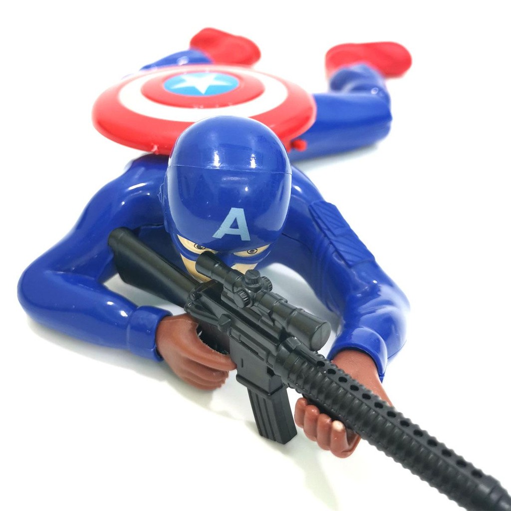 BKLTOY ทหารคลาน ฮีโร่ กัปตันอเมริกา ใส่ถ่านคลานมีเสียง 9016