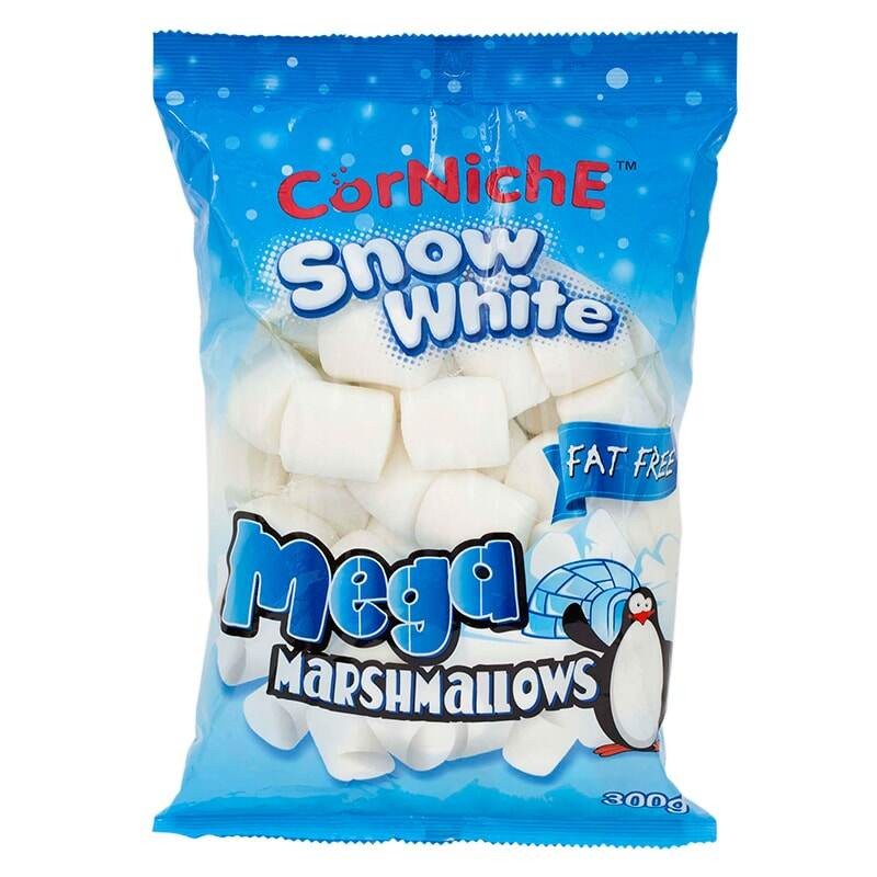 Corniche-Snow White Mega Marshmallows 300G คอร์นิชสโนว์ไวท์เมก้าขนมมาร์ชเมลโลว์ 300กรัม