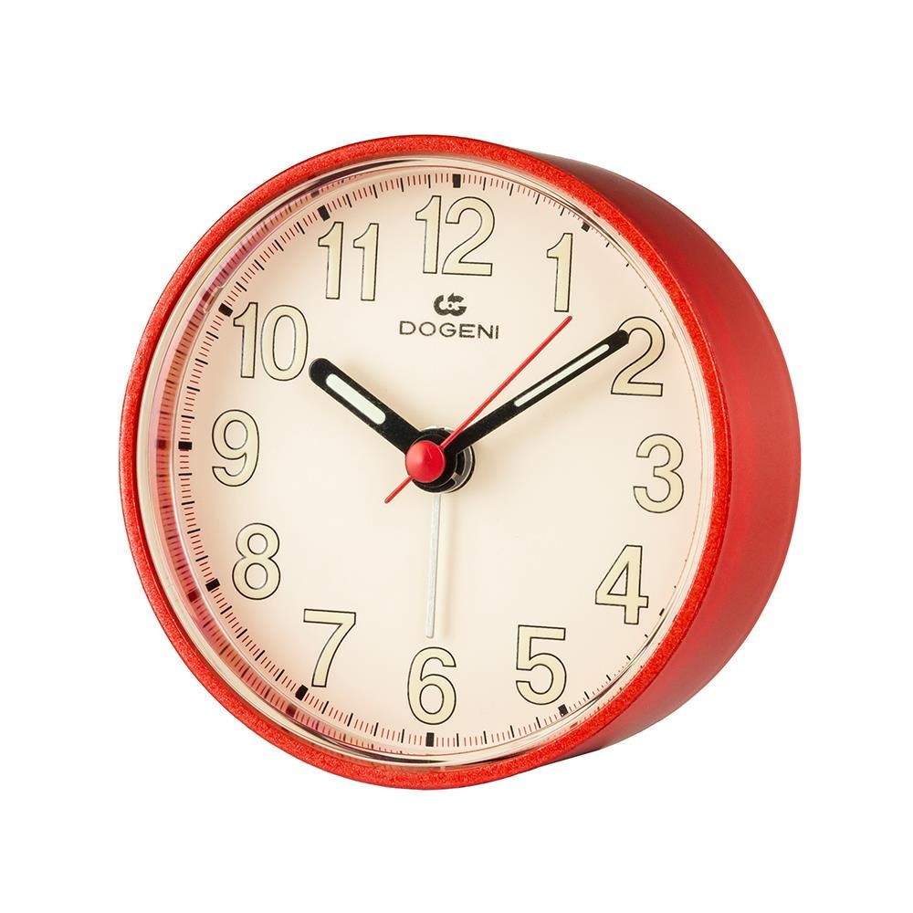DOGENI นาฬิกาปลุกพลาสติก 3นิ้ว TEP001RE สีแดง DOGENI ของตกแต่งบ้าน นาฬิกา PLASTIC ALARM CLOCK DOGENI