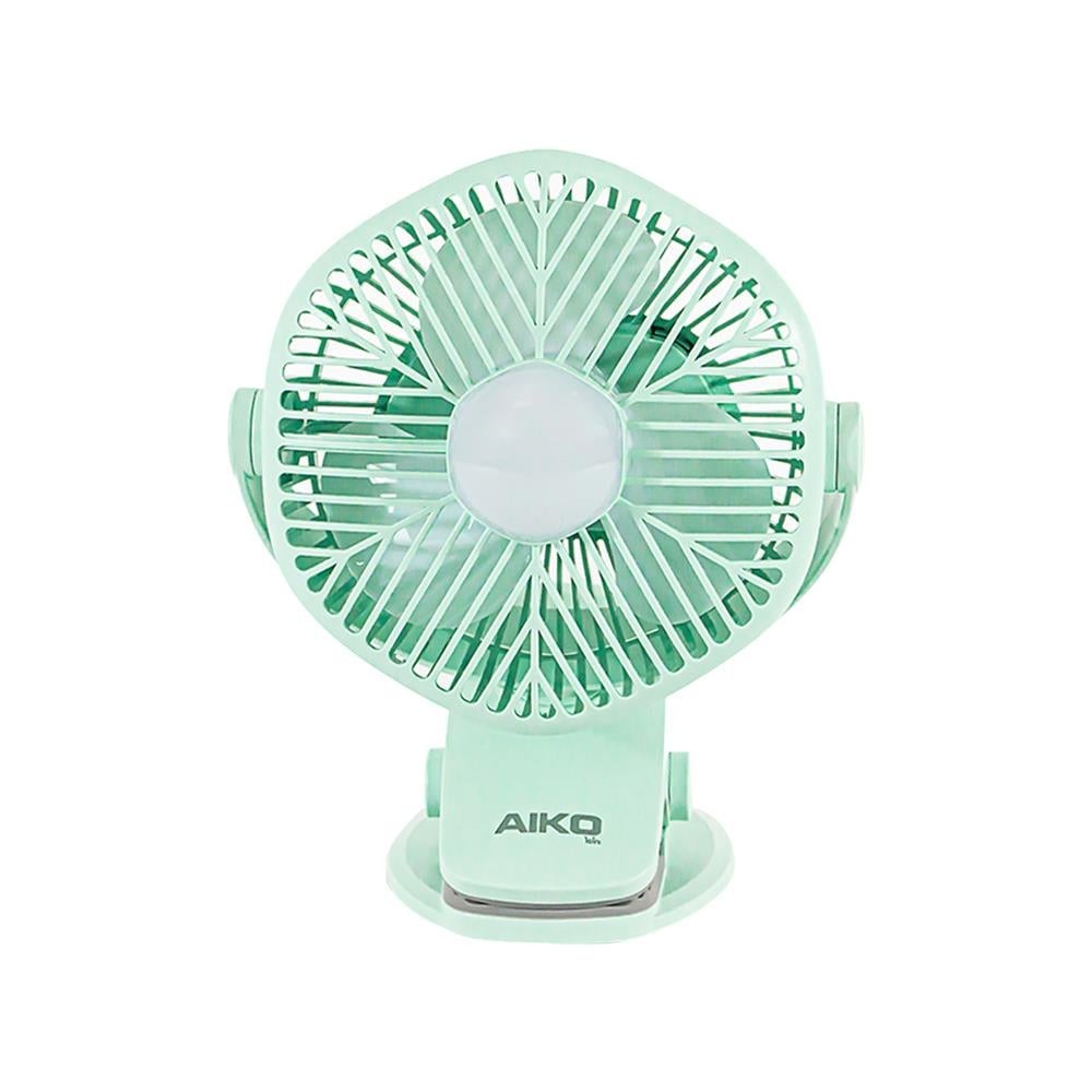 AIKO พัดลมพกพา 4 นิ้ว AIKO KN-L2855N-GR สีเขียว พัดลม พัดลมพกพา PORTABLE FAN AIKO KN-L2855N-GR 4" GR