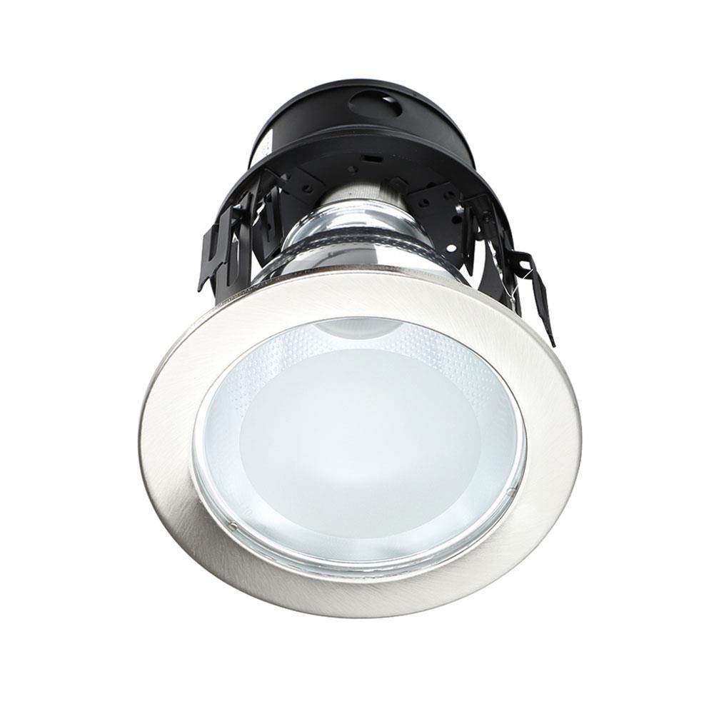 BEC ดาวน์ไลท์ 2424/SATIN CHROME อะลูมิเนียม BASIC สีเงิน 4" กลม จัดส่งโดย HomePro