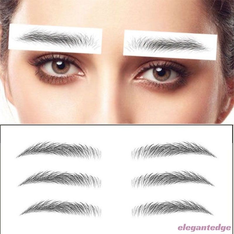 elegantedge 6d เลียนแบบนิเวศวิทยาคิ้วสักสติกเกอร์กันน้ําธรรมชาติจําลองสติกเกอร์คิ้วหญิง