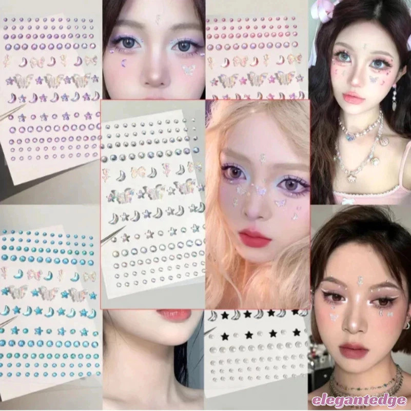 elegantedge 3d Aurora Butterfly Pearl สติกเกอร์อุปกรณ์เสริมใบหน้าเด็กสติกเกอร์แต่งหน้า
