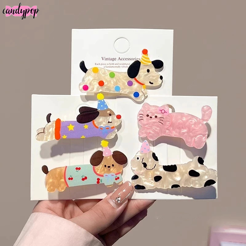 candypop การ์ตูน Puppy ลูกแมว Bangs คลิปน่ารัก Duckbill คลิปสร้างสรรค์กิ๊บติดผมอะคริลิค