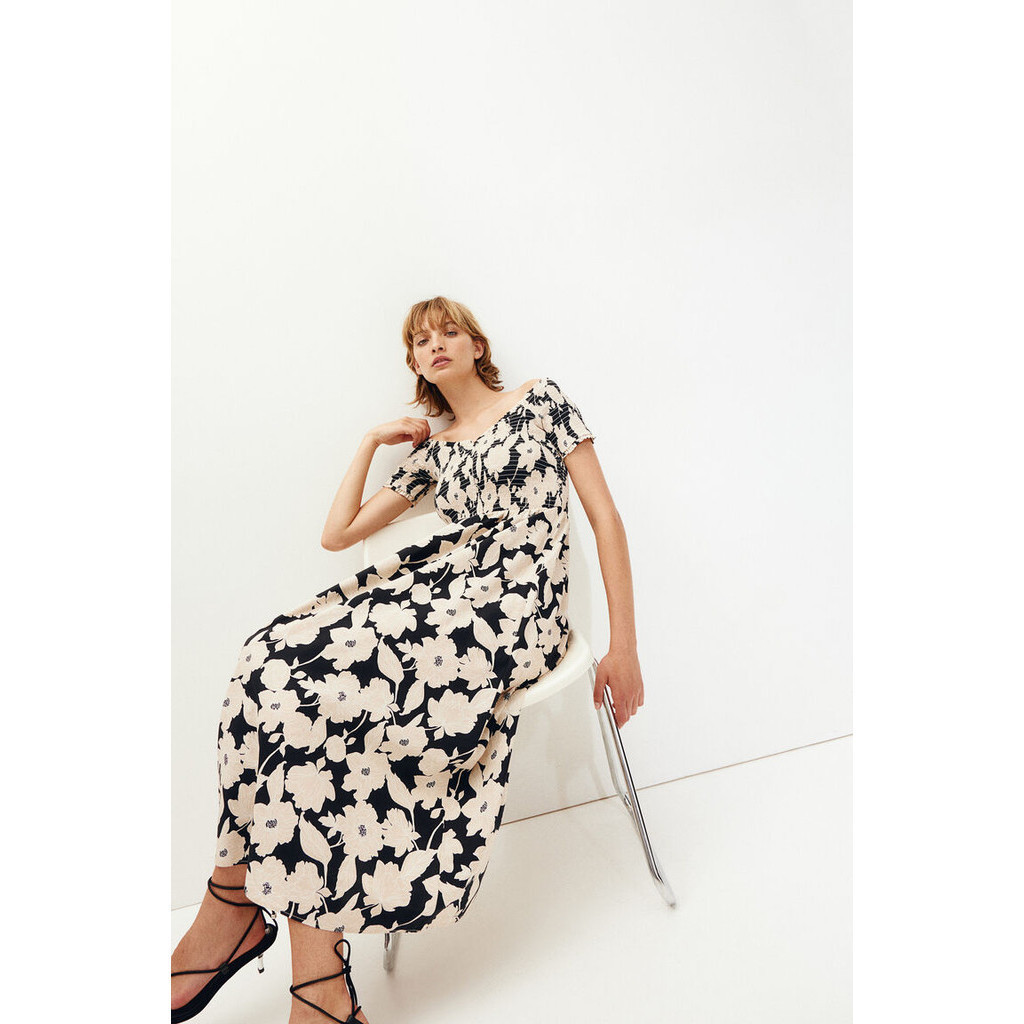H&M Woman Smocked off-the-shoulder dress 1241395_3